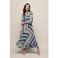 Eleganter Chevron Plissee-Maxirock