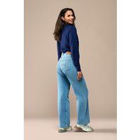 Hochtaillierte Jeans mit weitem Bein