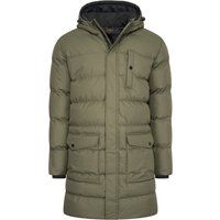 Lange Pufferjacke mit Kapuze