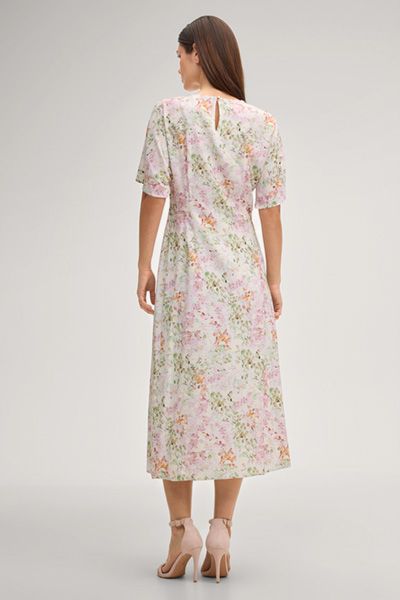 Dela Midikleid mit Blumenmuster in Pastellrosa und Grün