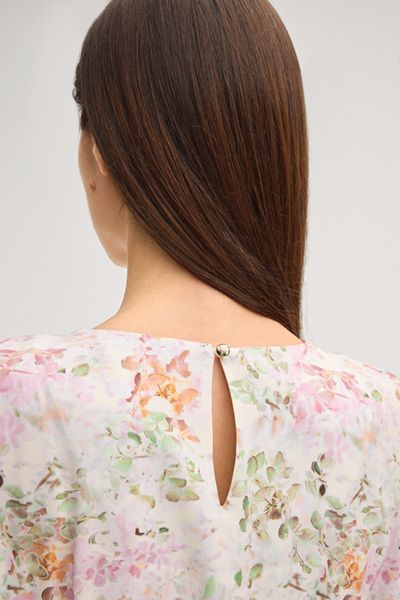 Dela Midikleid mit Blumenmuster in Pastellrosa und Grün