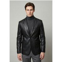 Herren Klassische Lederblazer Jacke
