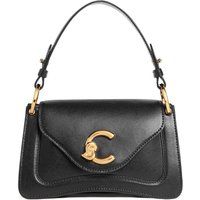 Elegante schwarze Leder Henkeltasche