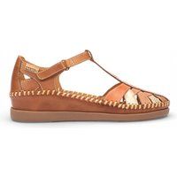 Leder Keilsandalen mit T-Riemen