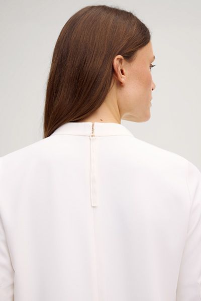 Joop! Dalga Offwhite Kleid mit Faltenrock und Stehkragen