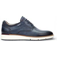 Herren-Sneaker aus blauem Leder mit Schnürung
