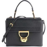 Strukturierte Lederhandtasche mit Griff