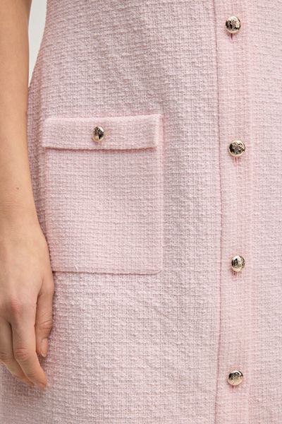 Bouclé Kleid Danai Rosé Ärmelloses Kleid mit Knopfdetails