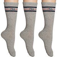 Unisex Grau Gestreifte Sportsocken 3er-Pack