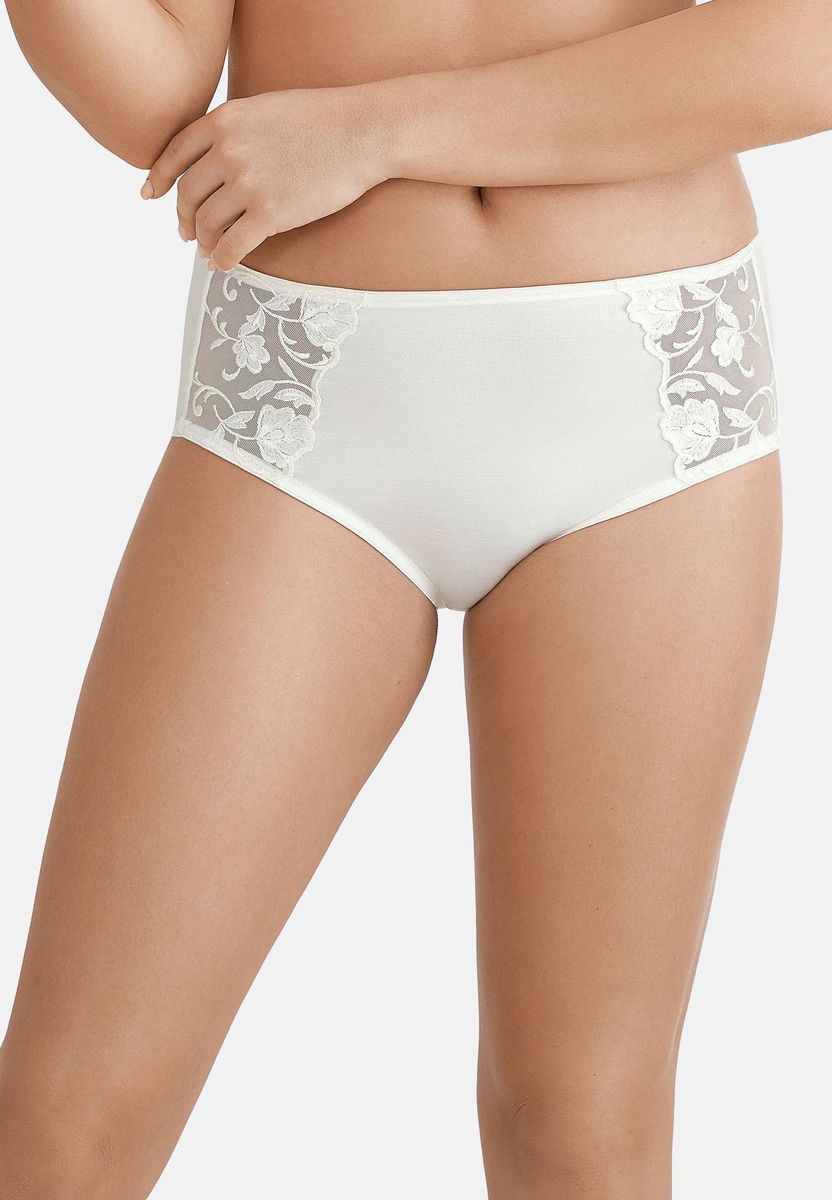 Hüftslip mit floraler Spitze