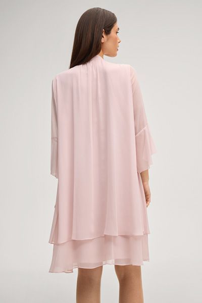 Windsor Denia Kleid in Rosé Chiffon mit Bindekragen