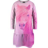 Kinder Langarm Kleid mit Pferde-Print