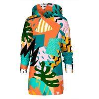 "Tropical Abstract" Oversize Hoodie-Kleid