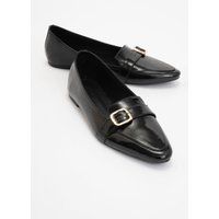 Zarina Spitze Zehenpartie Leder Flache Schuhe Damen