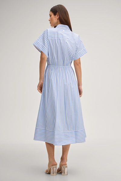 DONIKA Gestreiftes Hemdblusenkleid in Hellblau und Weiß Baumwollmischung