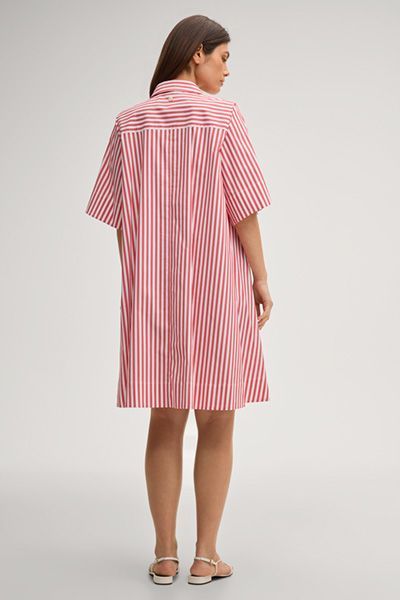 Hemdblusenkleid Doresa rot-weiß gestreift Baumwollmischung locker