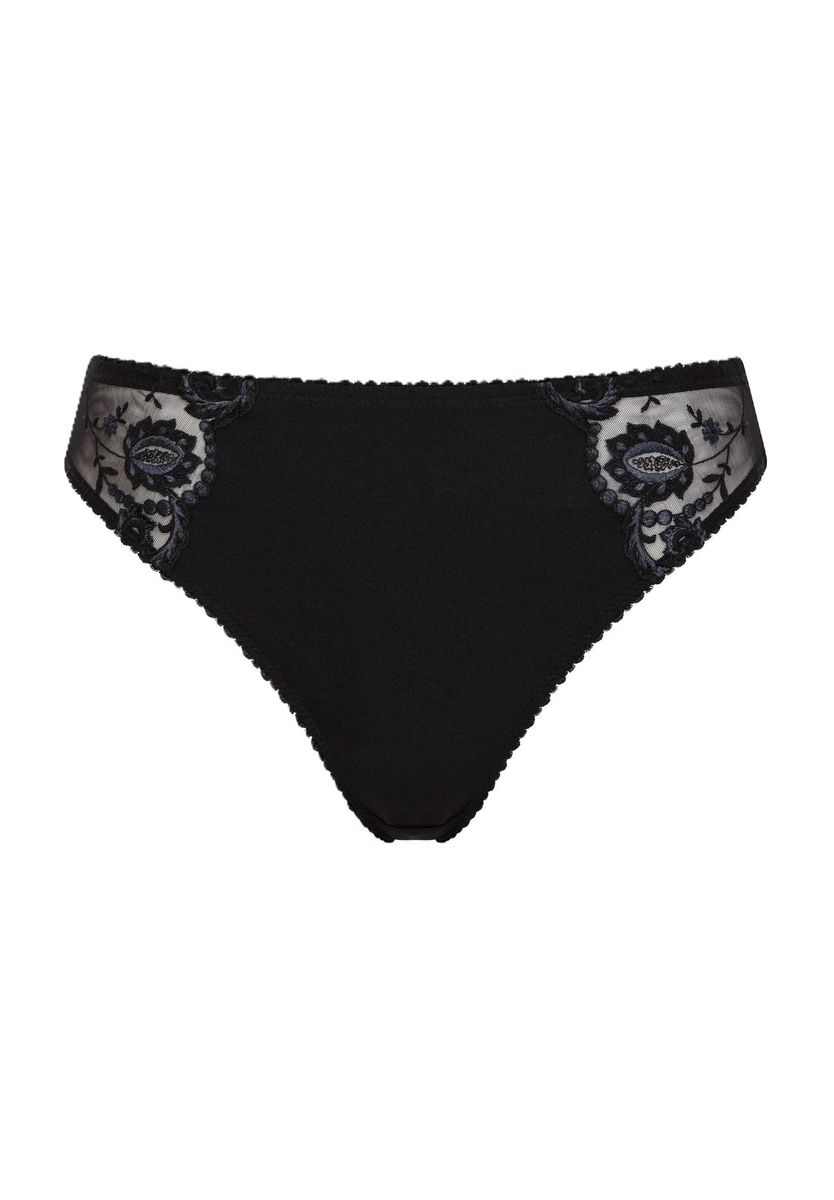 Slip mit floraler Stickerei und Tülldetails