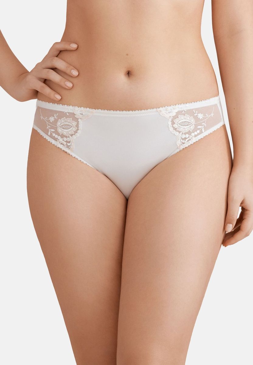 Mittelhoher Slip mit floraler Spitze