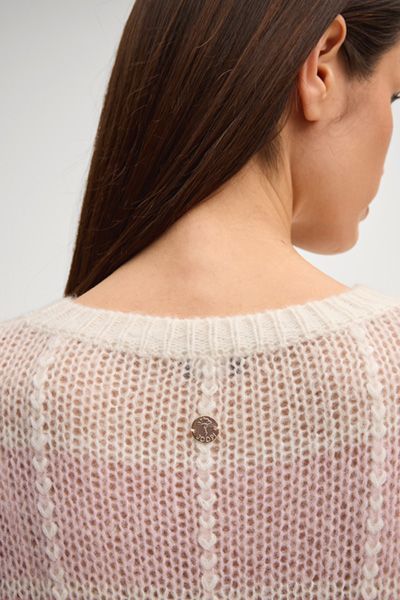 Comma Casual Identity Kulti Pullover in Rosé/Hellbraun Kariert