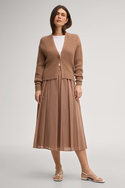 Joop! Kanna Hellbraune Strickjacke aus Alpakawollmischung