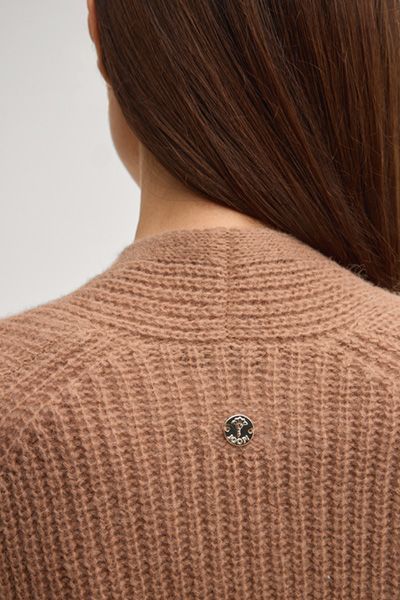 Joop! Kanna Hellbraune Strickjacke aus Alpakawollmischung