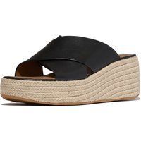 Fitflop Plattform-Leder-Damen Sandalen in Schwarz