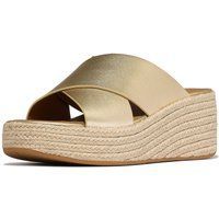 Fitflop Plattform Leder Damen Sandalen Platino