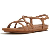 Fitflop Gracie Crystal Leder Damensandalen in Klassischem Braun