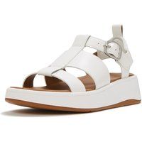 Fitflop F-Mode Fischer-Leder Sandalen für Damen Urban Weiß Schmaler Schnitt