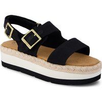 TOMS Giana Textil Damen Schwarze Strand-Sandalen