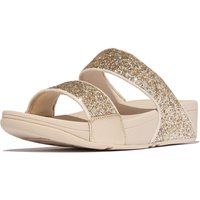 Fitflop Lulu 2 Bar Glitter Polyurethan Damen Sandalen Platino/Silber