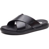 Base London Drift Leder Herren Schwarz Sandalen