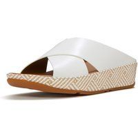 Fitflop Lulu Lux Graphic-Weave Leder Damen Sandalen in Urban White