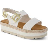 TOMS Giana Textile Damen Weiße Sandalen für den Strand