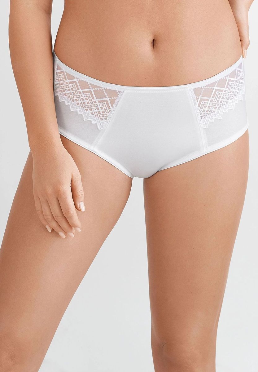 Klassischer weißer Slip mit Spitzendetail