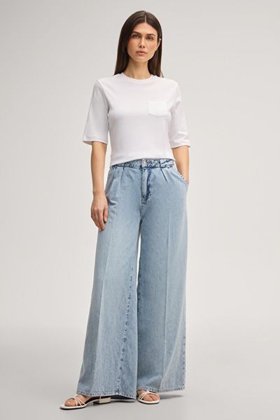 T-Shirt Tonja weiß Baumwollmischung Kurzarmtaschen-T-Shirt