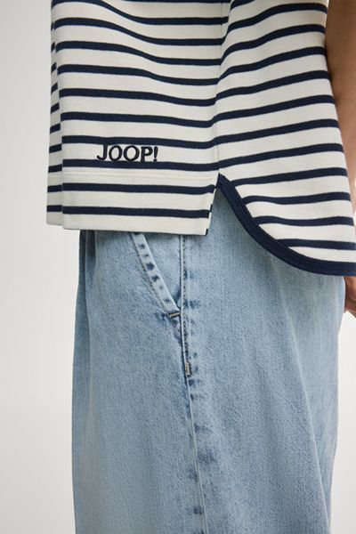 JOOP! Gestreiftes T-Shirt Tricia Marine/Creme Baumwollmischung Kastiger Schnitt
