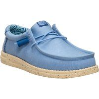 HEYDUDE Wally Stretch Canvas Textil Herren Ausgebleichte Jeans/Boulder Tan Slipper