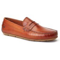 Base London Collins Driver Leder Herren Loafers in verbranntem Tan