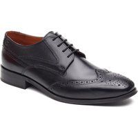 Base London Steeple Brogue Leder Herren Schwarz Brogues Schuhe