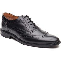 Base London Clarence Brogue Leder Herren Schwarz Brogues Schuhe