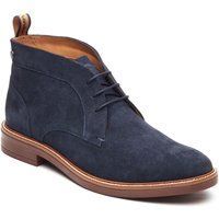 Base London Lincoln Chukka Leder Herren Stiefel Navy
