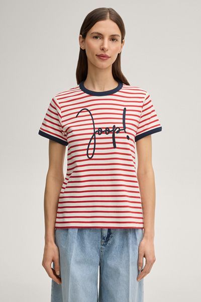 Joop! Gestreiftes T-Shirt Trinity in Rot/Weiß mit Logo