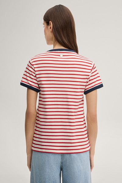 Joop! Gestreiftes T-Shirt Trinity in Rot/Weiß mit Logo