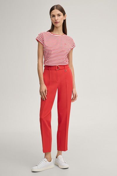 Marc Cain T-Shirt Tulia rot und weiß gestreift aus Baumwollstretch