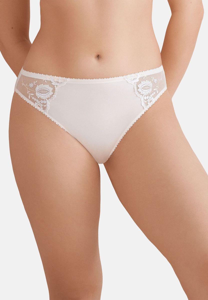 Floral Stickerei Tüll Slip