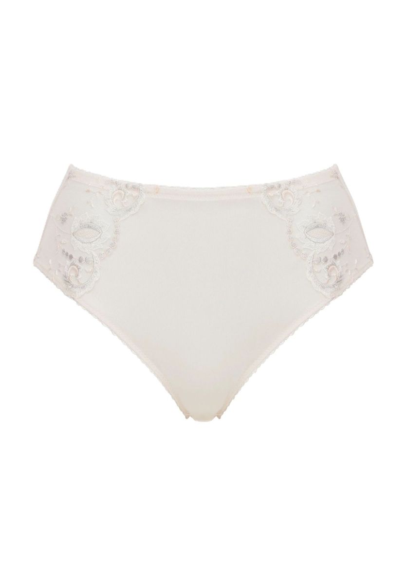 Elegante, hoch taillierte Slips mit Spitzenbesatz