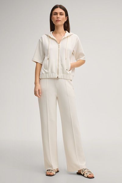 Joop! Thérèse Off-White Kurzarm Zip-Up Hoodie Jacke