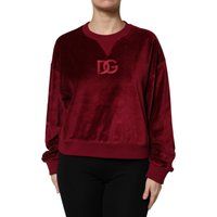 Samt Sweatshirt mit besticktem Logo