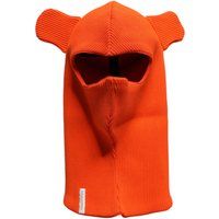 Orange gerippte Strick-Balaclava mit Ohren